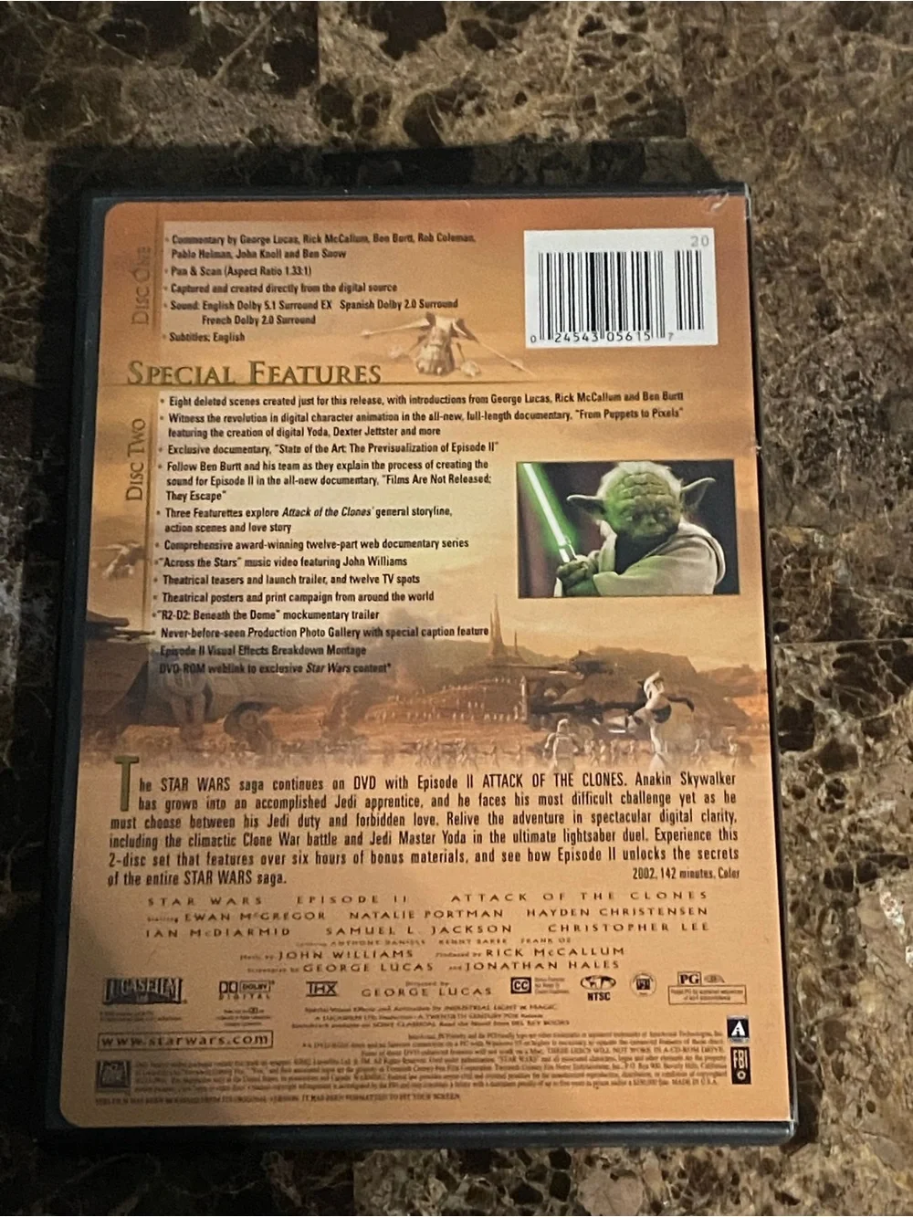 Star Wars Attack of the Clones DVD — Black, Blue & Gold Artwork